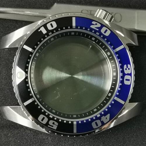 Watch Parts SBDC001 Stainless Steel Dive Watch Case Sapphire Aluminum Black Blue Insert Case Suitable For NH35/NH36 Movement