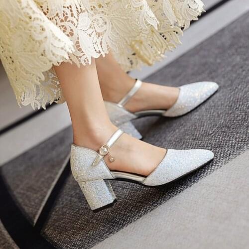 Sandalias Mujer 2021 Fashion Bling Designer Sandals High Heels Platform Pumps Wedding Party Plus Size Shoes for Women 32-48 2113