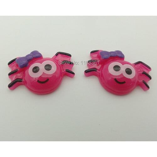 1pcs Halloween resin flat back simulation Zombie hot pink spide 28mm Embellishment DIY Phone Decoration C113-7