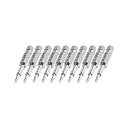 10 Pcs Magnetic 50mm Long 1/4" Shank 2mm H2 Hex Power Driver Screwdriver Bits