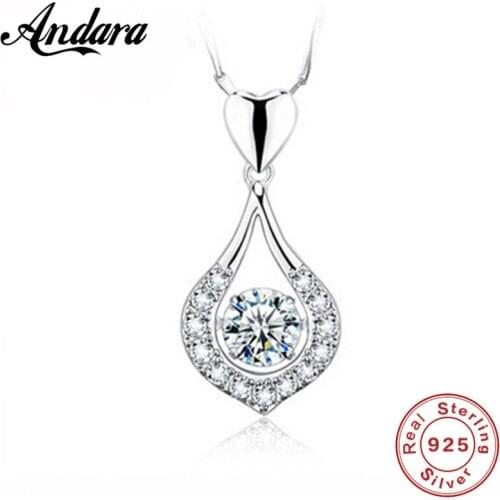 100% Silver 925 Jewelry Necklace Snowflake Zircon Pendant WomenS Necklace Chain Length 45cm