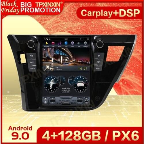 128G Carplay 2 Din Android 9 Tesla Multimedia Stereo For Toyota Corolla 2014 2015 2016 GPS Video Radio Receiver Player Head Unit