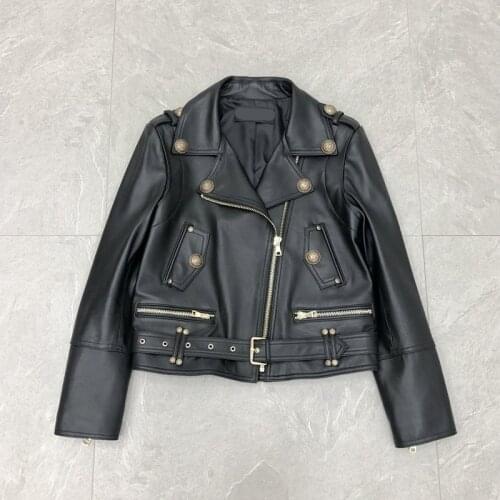 2021 Woman Coats Natural 100% Sheepskin Leather Jackets Female Windbreaker Sheepskin Leather Overcoat H722