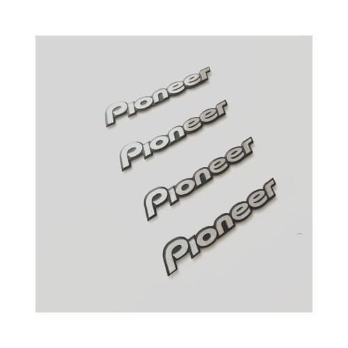 4pcs/lot pioneer Hi-Fi Speaker audio Speaker 3D Aluminum Badge Emblem stereo sticker 55x10mm