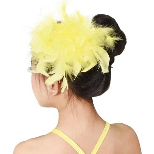 MiDee Accessories Stage Performance Feather Headpiece Dance Feather Hair Flower Hair Clip