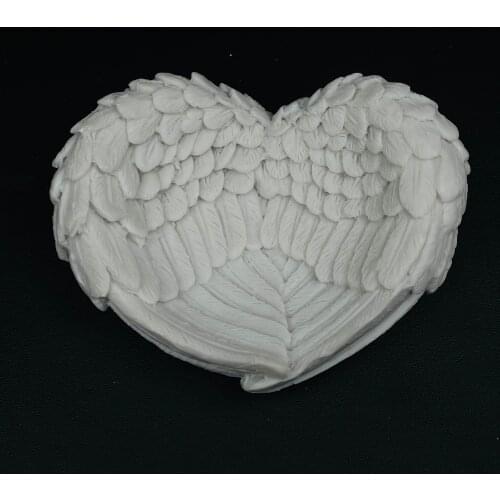 New Arrival!!!White Wings Heart Shape Plaster Ore Mineral Reiki Healing Home Decoration Pendulum