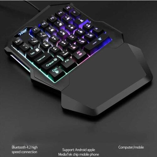 Wireless BT 5.0 One Handed Mechanical Gaming Keyboard Backlight Keypad Controller for PC Gamer