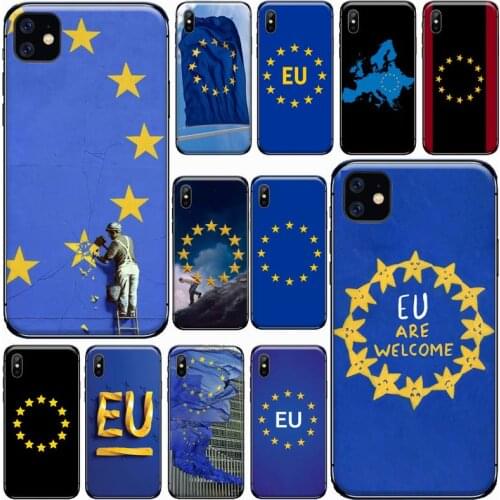 European Union Stars Flag Phone Case for iPhone 11 12 mini pro XS MAX 8 7 6 6S Plus X 5S SE 2020 XR Luxury brand shell funda
