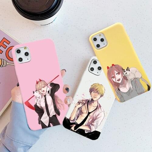 Cartoon Anime Chainsaw Man Phone Case For iPhone 11 12 Pro XS MAX XR X 7 8 6Plus SE 2021 Candy Soft Silicone Phone Cover Bag