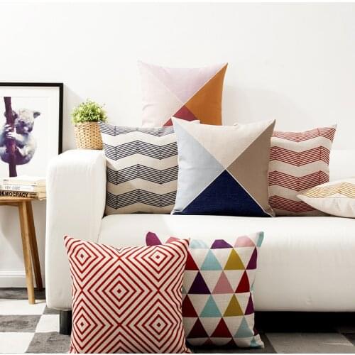Nordic Geometry Color Abstract Geometric Pillow Cover Home Decorative Throw Pillow Case Office Sofa Cushion