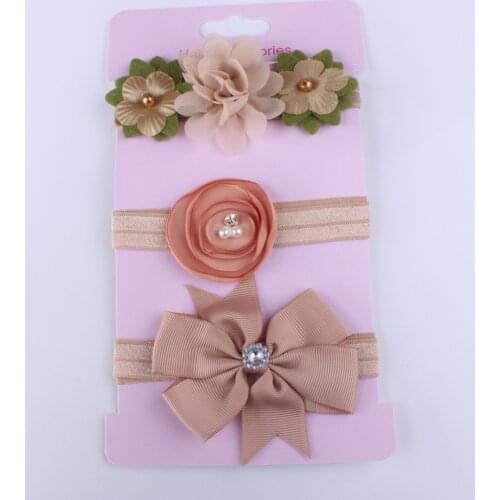 3pcs/lot Baby Headband Flower Headbands Hair Band Sequin Bowknot Lovely Headwear Children Kids Princess Girls Hair Accessories