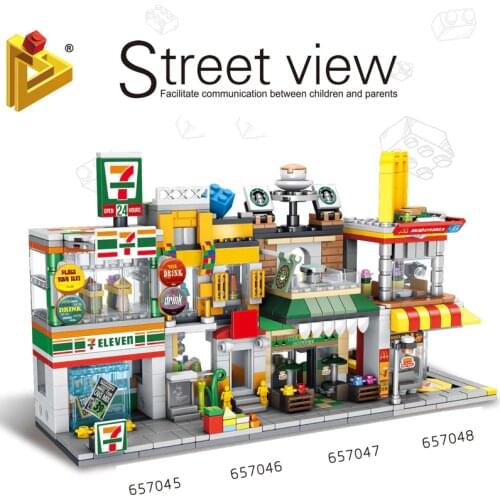 Creative Idea City Street View Bricks Building Blocks Moc Bricks Toys For Children Mini Building Friends Boy Gift