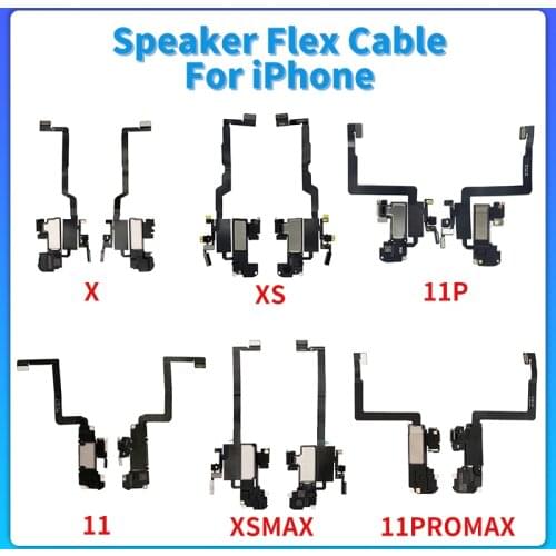 Original Earpiece Speaker Flex Cable For iPhone XR XS 11 12 Pro Max 12Mini Proximity Light Sensor Sound Earphone Connector