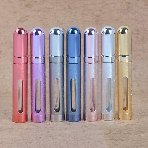 12ml Perfume Bottle 6 Color Metal Case Glass Aluminum Nozzle Spray Refillable Portable Bottle Parfum Cosmetic Glass Container