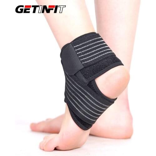 Getinfit 1 Pair Elastic Strap Ankle Support Brace Badminton Basketball Football Taekwondo Fitness Heel Protector Gym Equipment