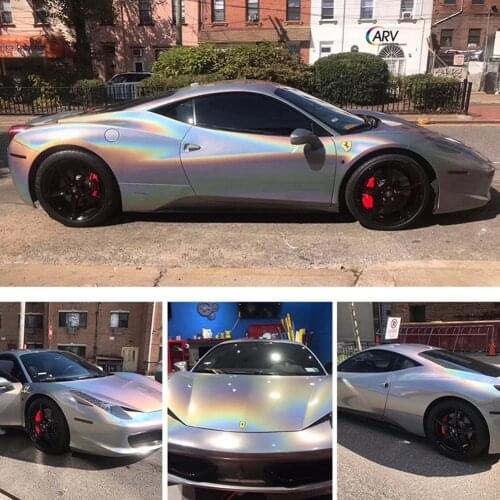 Holographic Rainbow Laser Silver Vinyl Wrap Roll Decals Car Stickers Film Sheets More Size for Choice