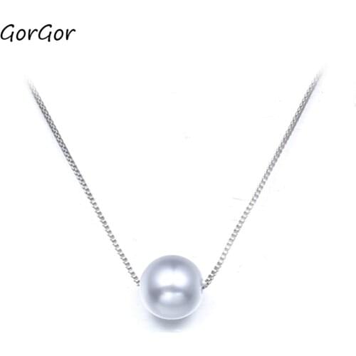 GorGor Necklace Women 925 Sterling Pattern freshwater Pearls Pendant Luxury Exquisite Birthday Romantic Jewelry OG000238YLH