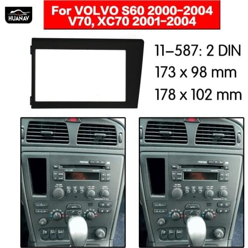 HUANAV Car Radio Fascia Car CD DVD fascia For 2001-2004 VOLVO XC70/ V70 S60 stereo Fascia Dash CD Trim Installation Frame Panel