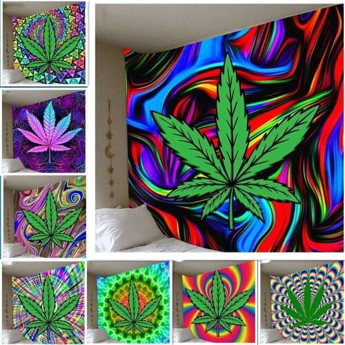 India Colorful Maple Leaf Printing Background Cloth Tapestry Home Decoration Background Wall Ornaments Witchcraft Supplies tapiz
