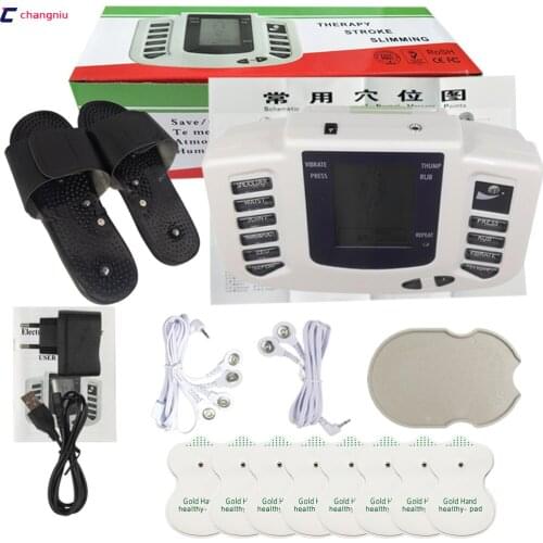 JR-309 Hot new Electrical Stimulator Full Body Relax Muscle Therapy Massager,Pulse tens Acupuncture with therapy slipper+ 8 pads