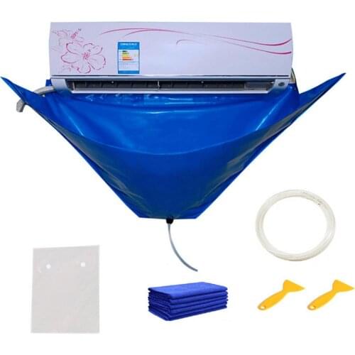 Air Conditioner Cleaning Cover With Water Pipe Double-sided Waterproof Air Conditioner Cleaning Dust Protection Clean Cover Bag