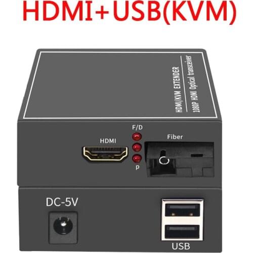 Converter HDMI-compatible to Fiber Optic Video Extender KVM(HDMI-compatible+USB)To Fiber Mouse and keyboard compressed 1080P