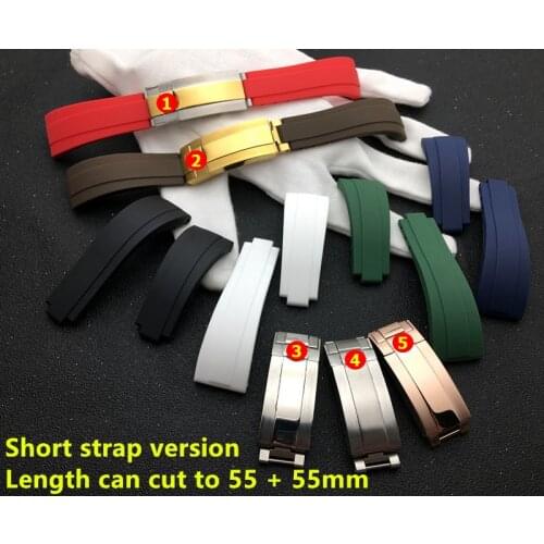 Shortest Black Red Blue white 20mm silicone Rubber Watchband watch band For Role strap Daytona Submariner GMT OYSTERFLEX logo