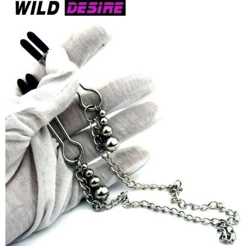 Women Clamp for nipples with chain Labia Clip Weights Nipple Clips choker lesbian Sex 18 Toys for girls erotic porn toys BDSM