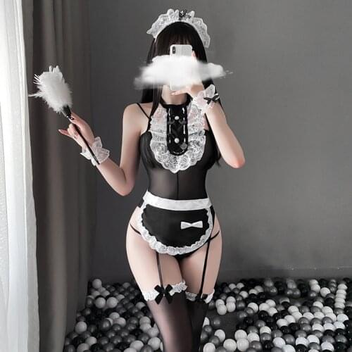 Cosplay Maid Sexy Erotic See Through Lingerie Classical Costumes Kawaii Uniform Outfit Porno Suit Temptation Bodysuit For Women