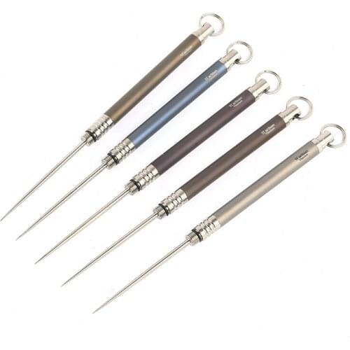 1pcs Reusable Titanium Outdoor Toothpick Fruit Fork Camping Tool Toothpick-Holder Teeth Cleaning Travel Tooth Cleaner Ta6112