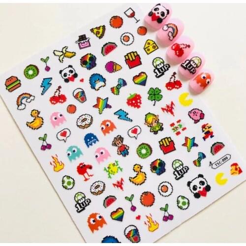 Newest TSC-90 game style series anime boy designs 3d nail art sticker nail decal accessories