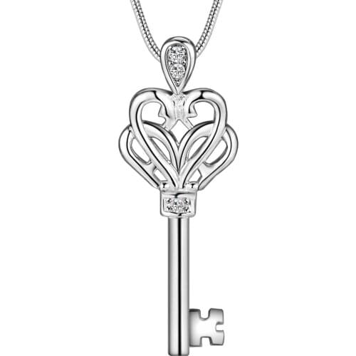 Wholesale Charm Silver Color Pendants For Women Fashion Jewelry Necklace Lady Fashion Jewelry Pendant Comely Key AN137/avcajmja