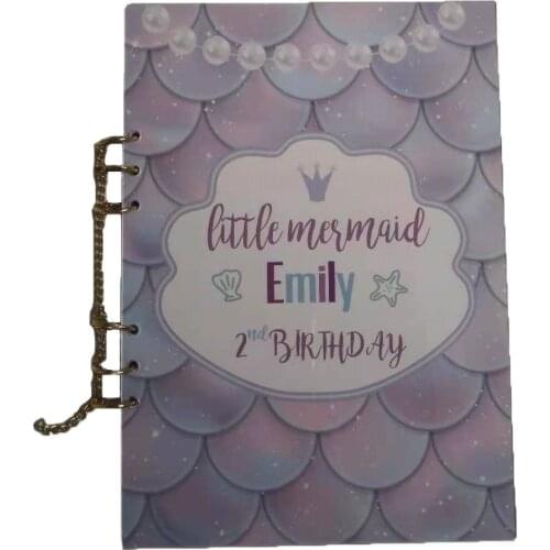 Personalized Mermaid Party Guest Book Girls Birthday Gifts Birthday Guest Comment Book