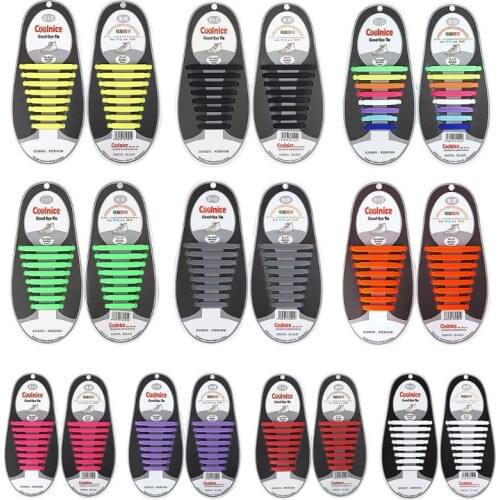 Shoelaces Elastic Silicone Shoe Laces Special No Tie Shoelace Unisex Lacing Rubber Zapatillas Waterproof 16pcs/lot