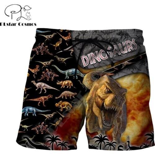 Beautiful Dinosaur T-rex 3D Printed Mens Shorts Unisex Streetwear Summer Beach Loose Shorts Casual Pants Polyester SDM14