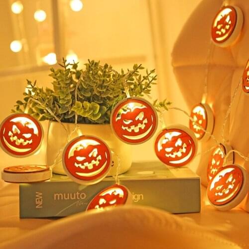 Led Halloween Pumpkin Lantern String Ghost Festival Funny Ghost Decorative Lights Decorations Light Usb Fairy Outdoor Girlande