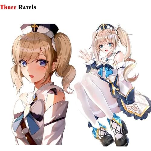 Three Ratels A443 Anime Barbara Genshin Impact Vinyl Car Sticker Occlusion Scratch Decorton JDM Cute Girl Auto Decal