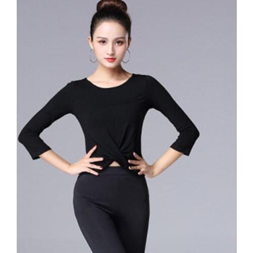 Long Sleeve O Neck Women Latin Dance Tops Latin Dancing Dress Cloth Tango Chacha Dancing Performamnce SS049