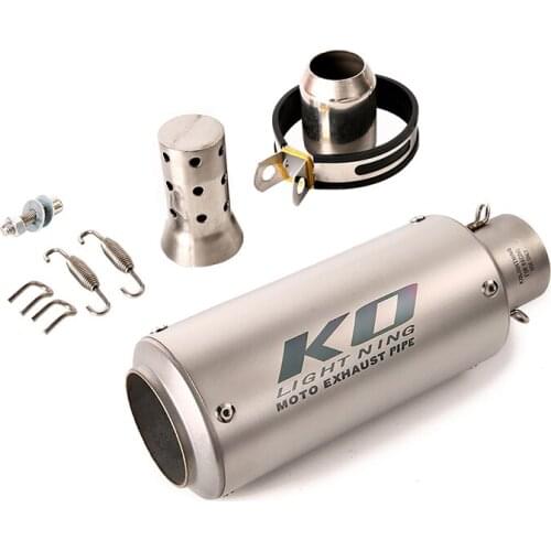 Titanium Color 38-51mm Muffler Pipe Motorcycle Universal Stainless Steel Exhaust Tips with Removable DB Killer Tail Escape