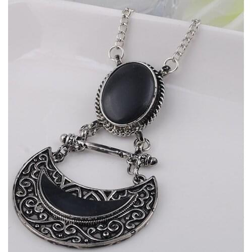 Vintage Long Necklace Environmentally Friendly Zinc alloy Chain Pendant Necklace for Women