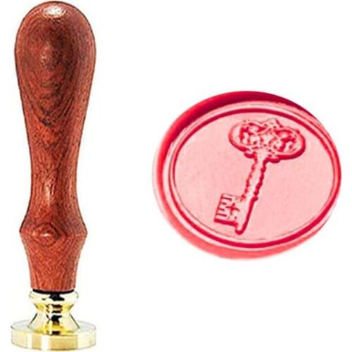 Vintage Key Custom Picture Logo Wedding Invitation Wax Seal Sealing Stamp Rosewood Handle Set