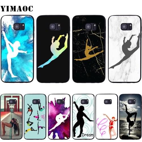 YIMAOC Gymnast Silhouette Soft Silicone Case for Samsung Galaxy S6 S7 Edge S8 S9 Plus A3 A5 A6 Note 8 9