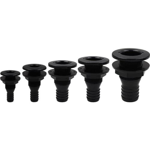 Black Plastic 1-1/4'' Marine Thru-Hull Fittings Replacement Yacht Parts