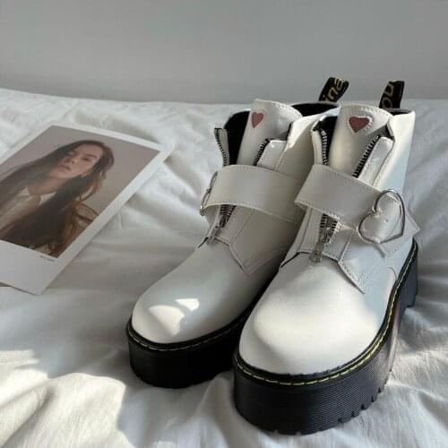 Womens Ankle Boots 2021 Winter Boots Ladies Heels Snow Platform Shoes Female Chunky Leather Flat Heels Gothic Booties with Fur
