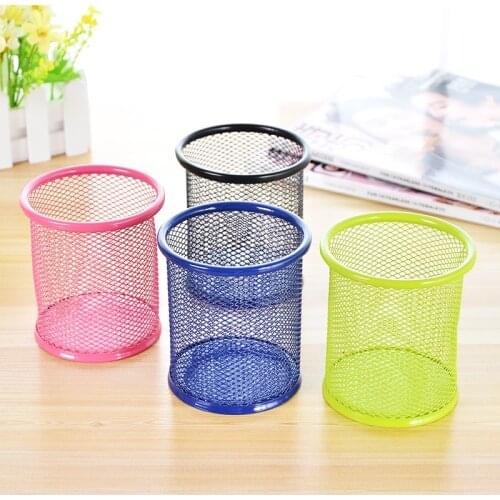 1 PC High Quality 5 Colors Office Organizer Round Cosmetic Pencil Pen Holders Stationery Container Office Supplies