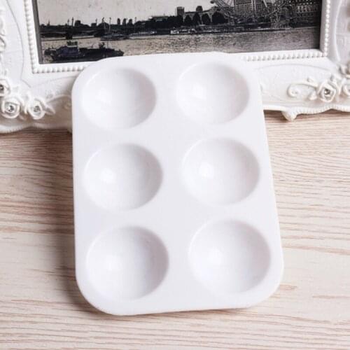 12Pcs Paint Palettes White 6 Well Rectangular Watercolor Palette Painting Tray