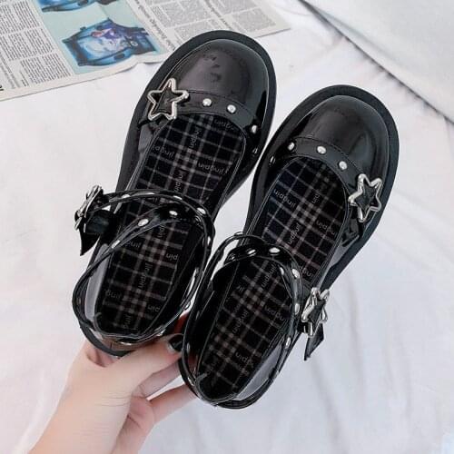 2021 Lolita Kawaii Shoes Loli Little Bat Style Bowknot Demon Dark Goth Punk Platform Cosplay LoliShoes High Heel 5.5cm