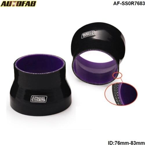 3"-3.27" 76mm-83mm 4-PLY Black Straight Reducer Coupler Silicone Hose Intake For Honda Accord 92-93 AF-SS0R7683