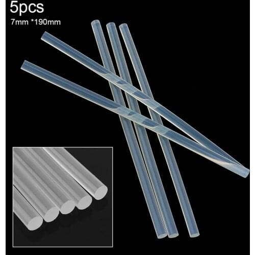 5pcs/lot 7mmx190mm Transparent Hot-melt Gun Glue Sticks Gun Adhesive DIY Tools for Hot-melt Glue Gun Repair Alloy Accessories
