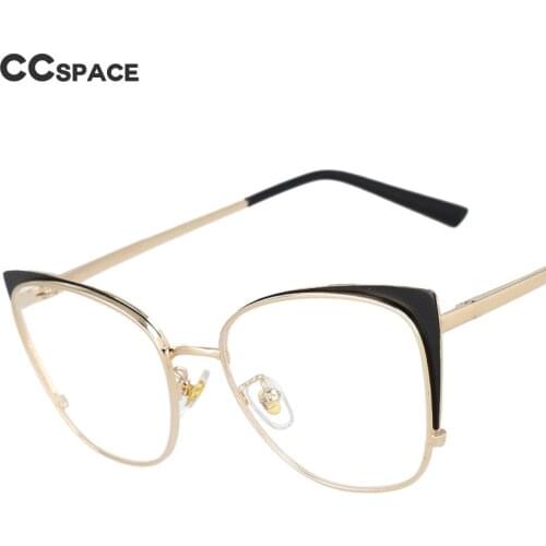 51112 Women Cat Eye Metal Anti Blue Light Optical Glasses Frames Spring Leg Fashion Computer Eyeglasses